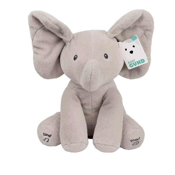 Baby GUND Flappy The Elephant Plush Toy Peek-a-Boo Animated Ears Talking Singing - Picture 2 of 10
